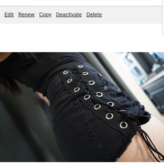 COPY - Lace up rock skull shorts - Picture 3 of 3